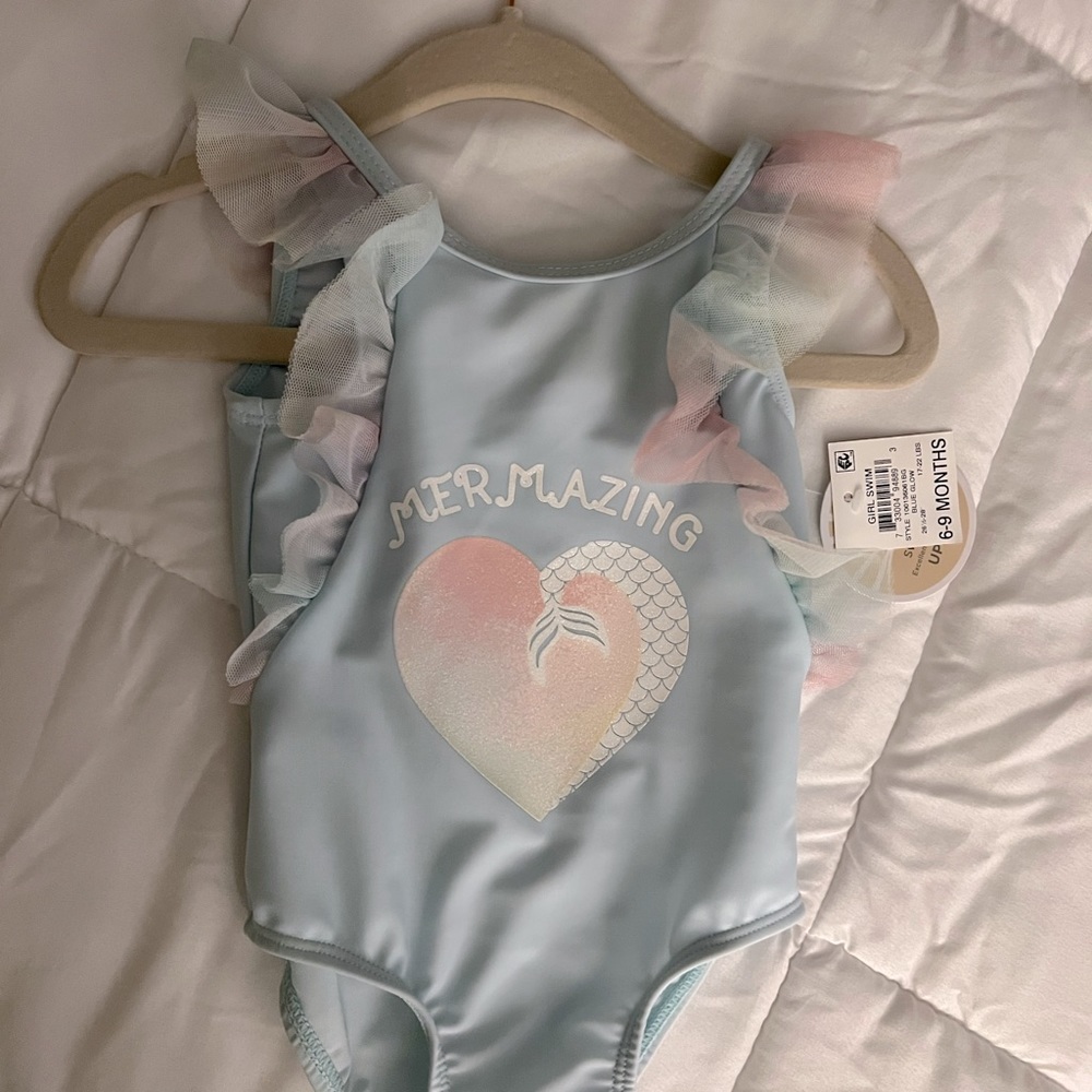 Infant bathing suit size 6/9 months light blue first impression - Picture 1 of 4